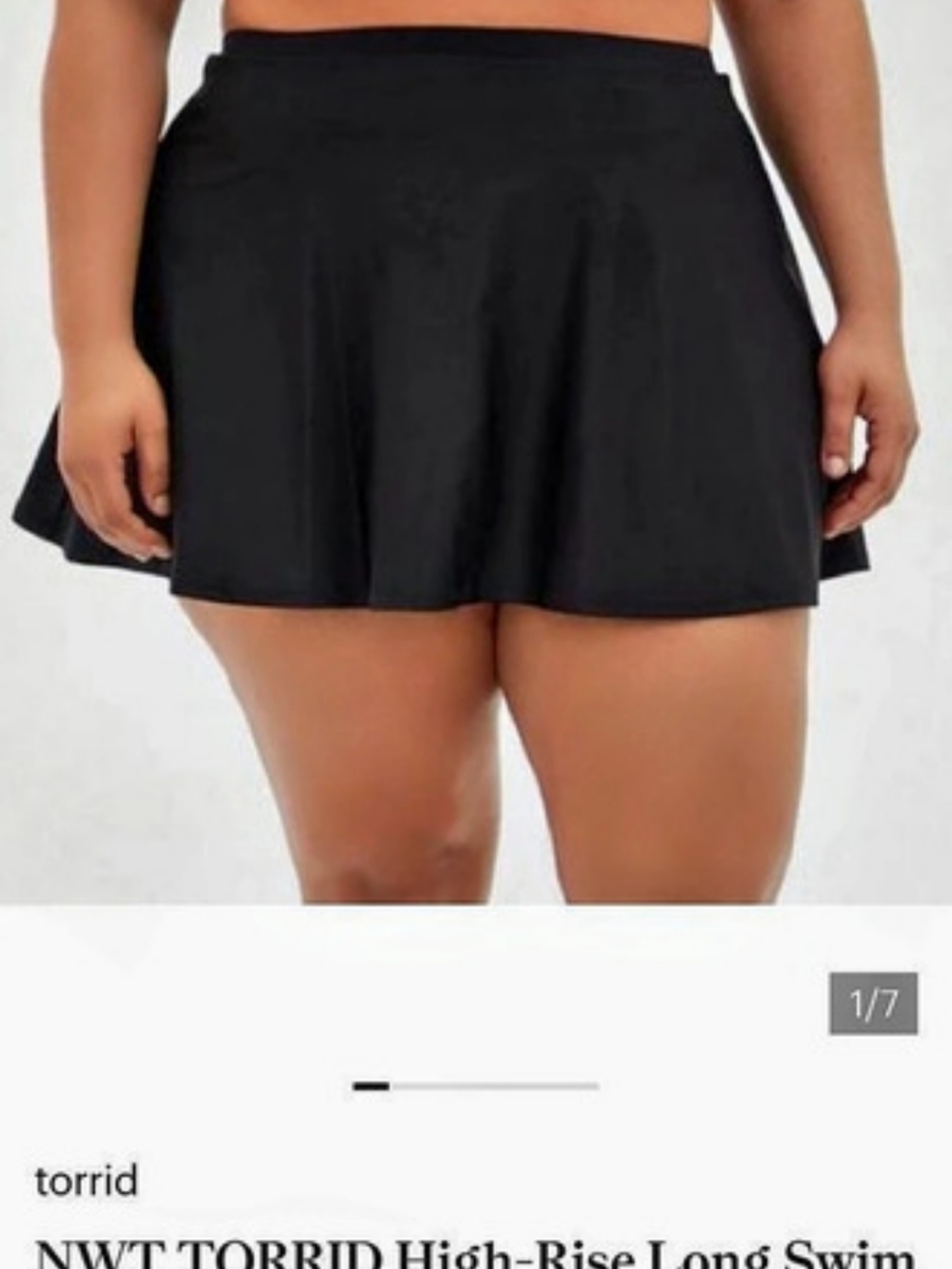 Torrid High-Rise Long Swim Skirt With Short Black Size 3